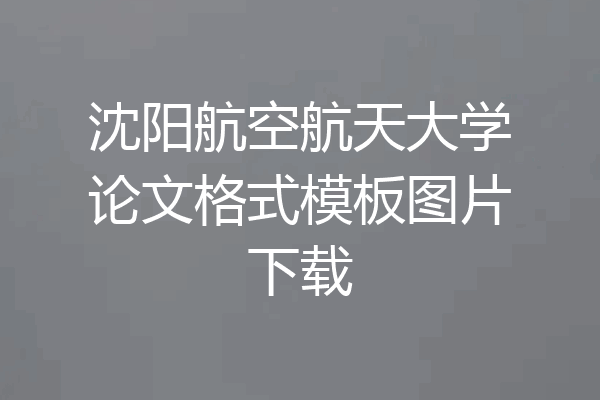 沈阳航空航天大学论文格式模板图片下载