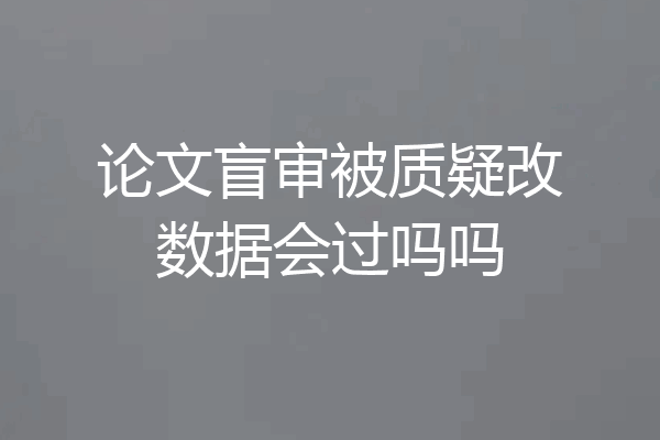 论文盲审被质疑改数据会过吗吗