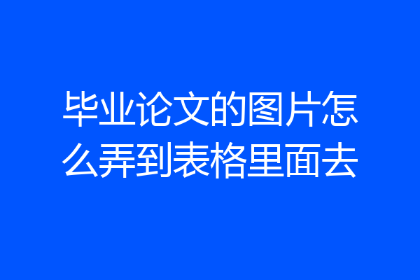 毕业论文的图片怎么弄到表格里面去