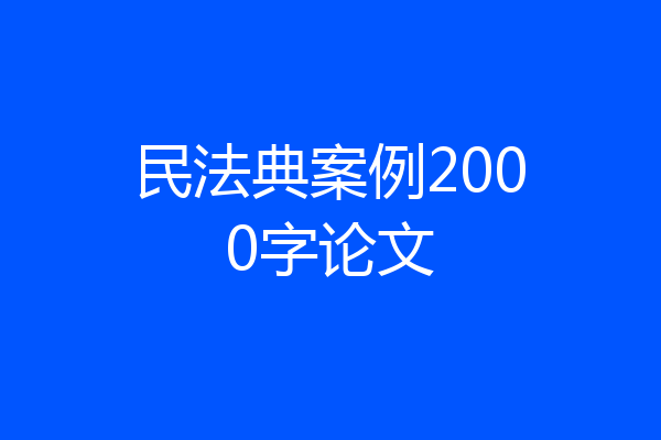 民法典案例2000字论文