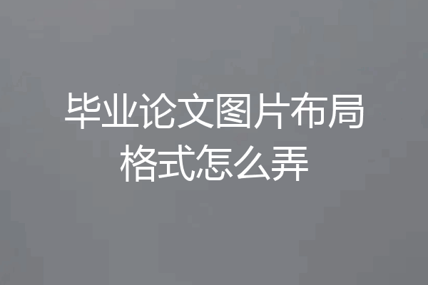 毕业论文图片布局格式怎么弄