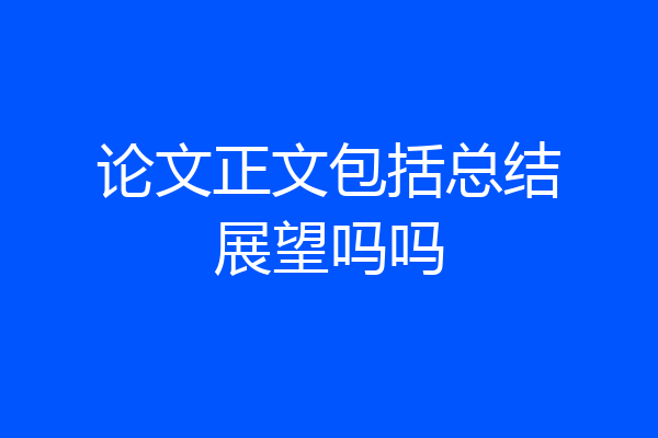 论文正文包括总结展望吗吗