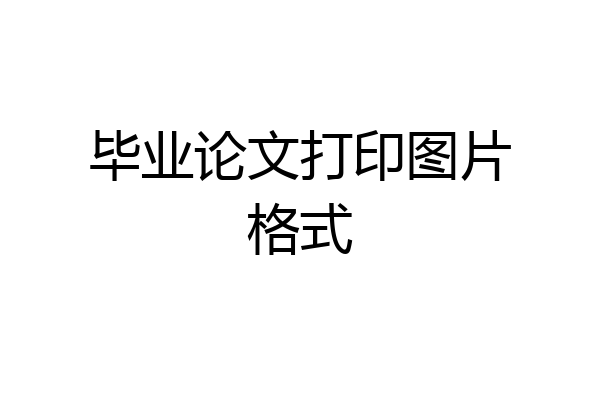 毕业论文打印图片格式