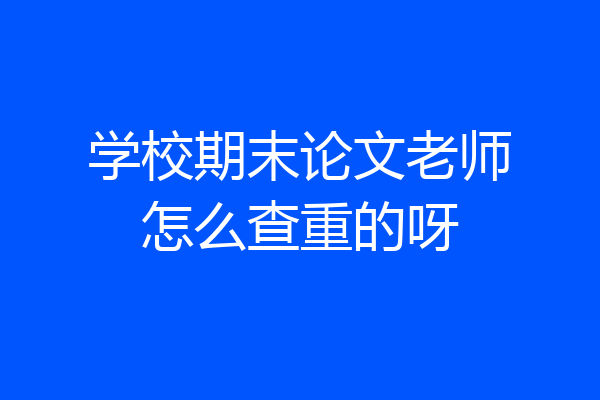 学校期末论文老师怎么查重的呀