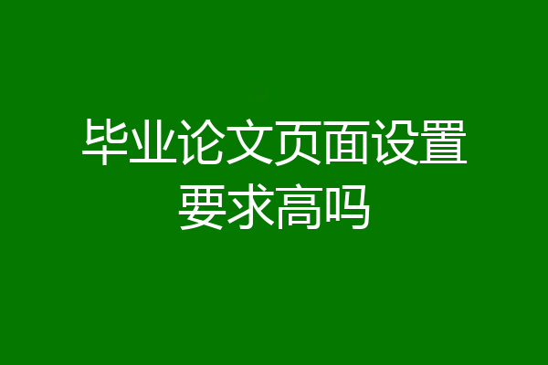 毕业论文页面设置要求高吗