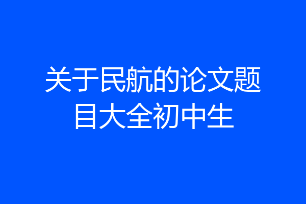 关于民航的论文题目大全初中生