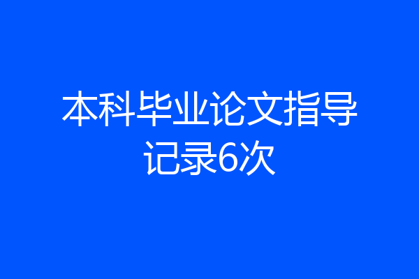 本科毕业论文指导记录6次