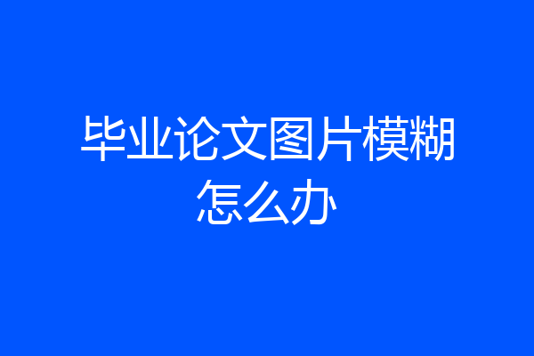 毕业论文图片模糊怎么办