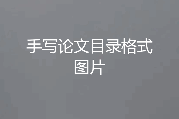 手写论文目录格式图片