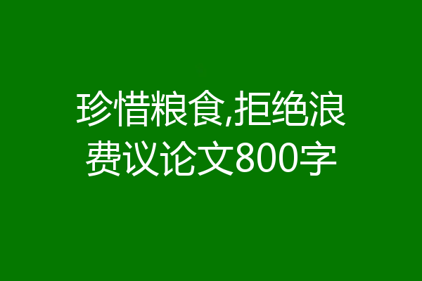珍惜粮食,拒绝浪费议论文800字