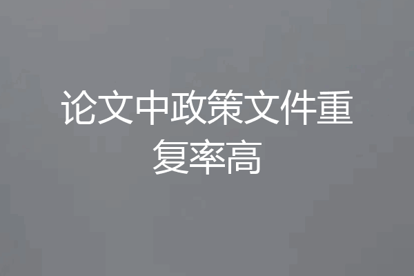论文中政策文件重复率高