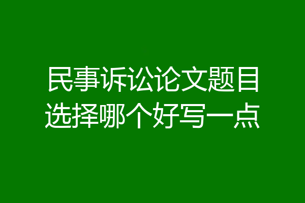 民事诉讼论文题目选择哪个好写一点