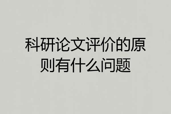 科研论文评价的原则有什么问题