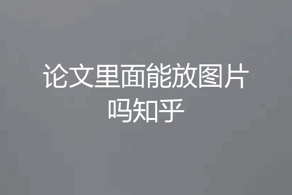 论文里面能放图片吗知乎