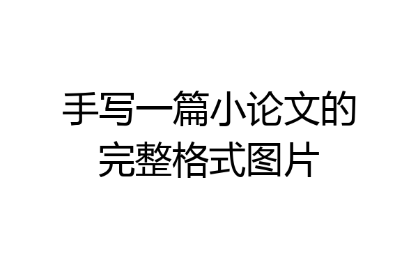 手写一篇小论文的完整格式图片
