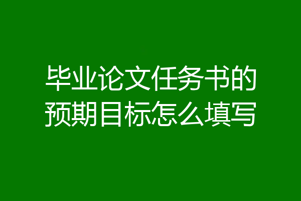 毕业论文任务书的预期目标怎么填写