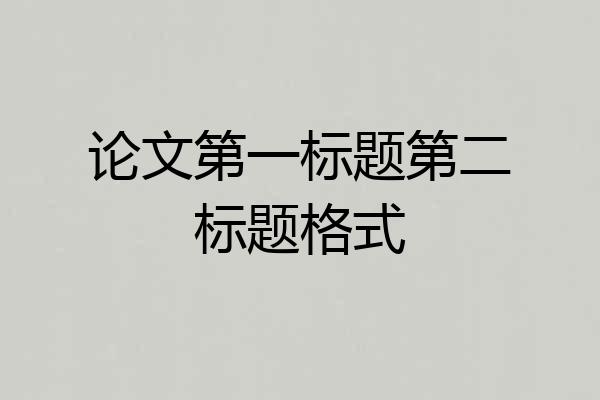论文第一标题第二标题格式