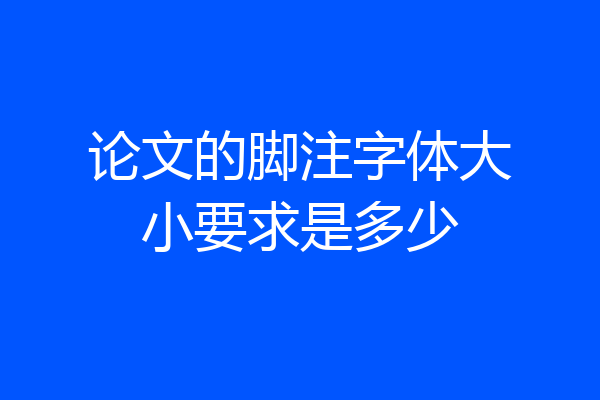 论文的脚注字体大小要求是多少