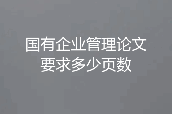 国有企业管理论文要求多少页数