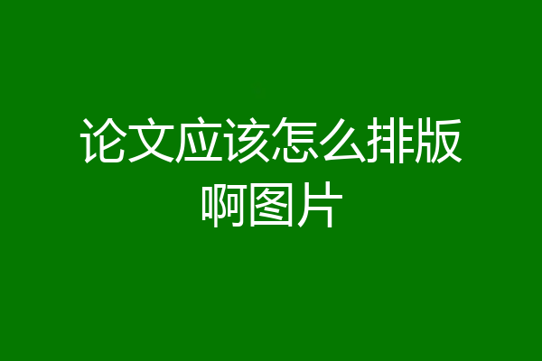 论文应该怎么排版啊图片