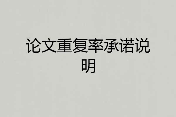 论文重复率承诺说明