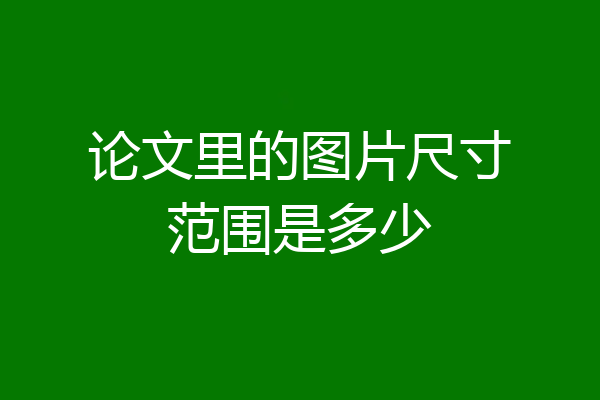 论文里的图片尺寸范围是多少