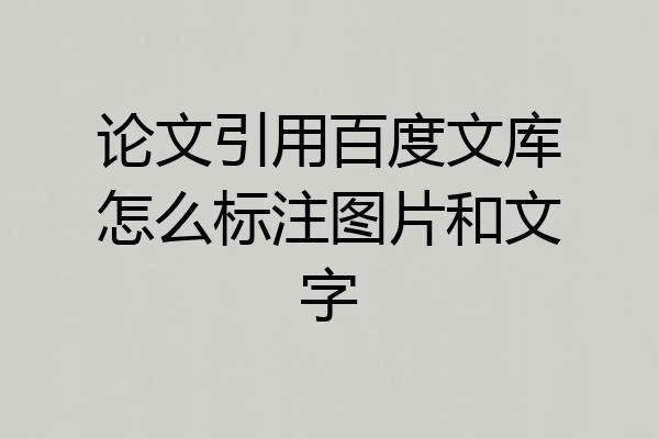 论文引用百度文库怎么标注图片和文字