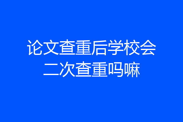 论文查重后学校会二次查重吗嘛