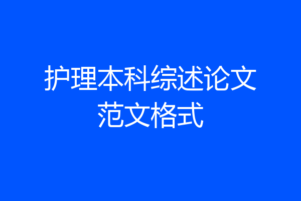 护理本科综述论文范文格式