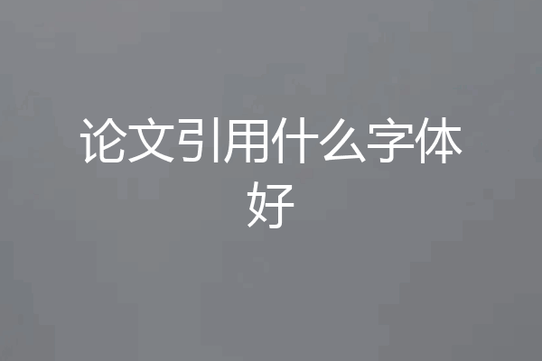 论文引用什么字体好