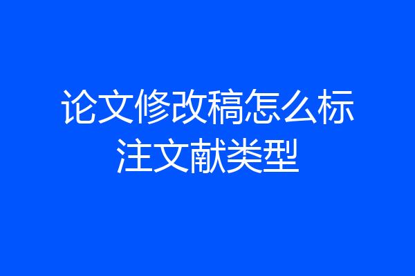 论文修改稿怎么标注文献类型