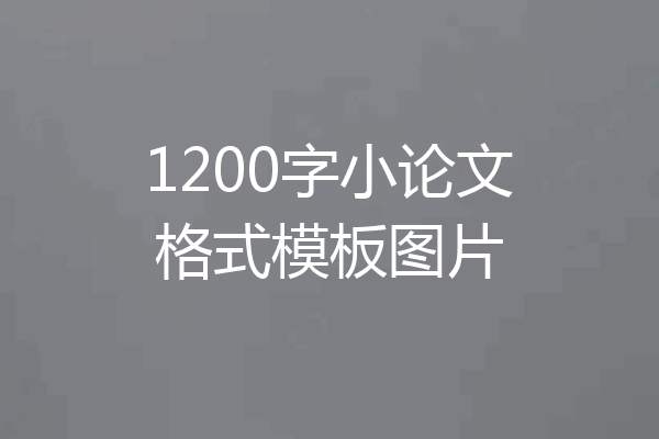 1200字小论文格式模板图片