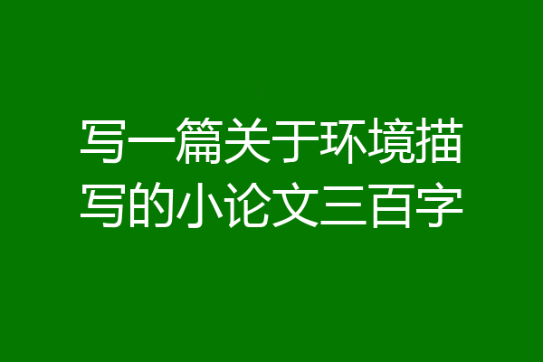 写一篇关于环境描写的小论文三百字