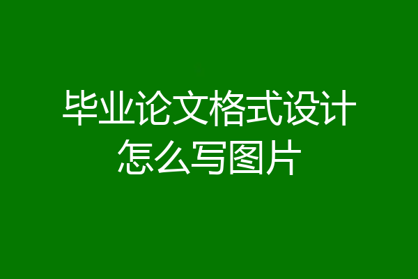 毕业论文格式设计怎么写图片