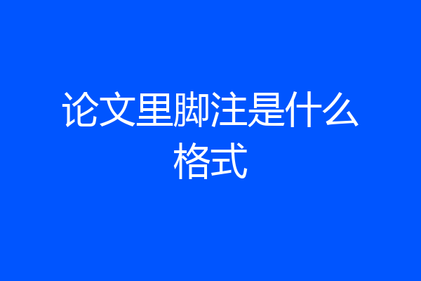 论文里脚注是什么格式