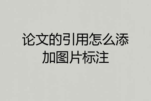 论文的引用怎么添加图片标注
