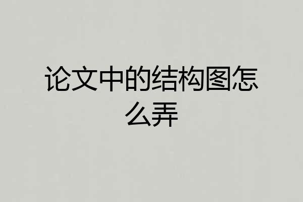 论文中的结构图怎么弄