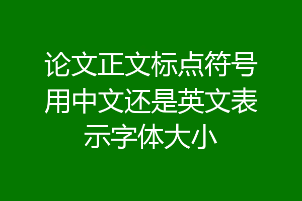 论文正文标点符号用中文还是英文表示字体大小