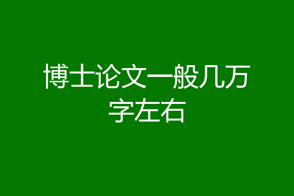 博士论文一般几万字左右