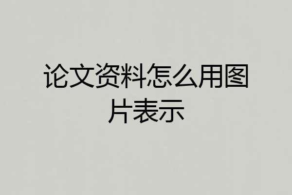 论文资料怎么用图片表示