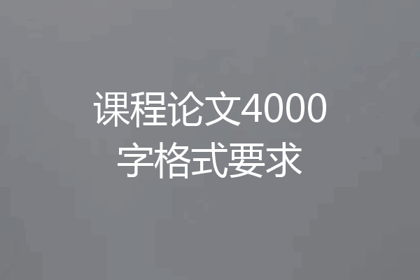课程论文4000字格式要求