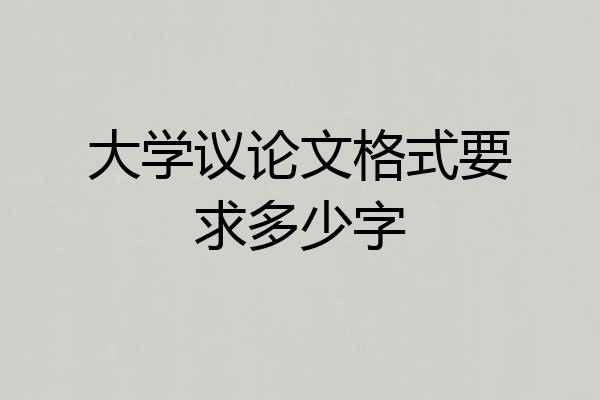 大学议论文格式要求多少字