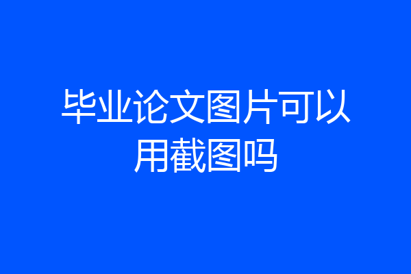 毕业论文图片可以用截图吗