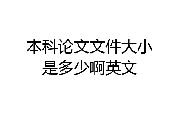 本科论文文件大小是多少啊英文