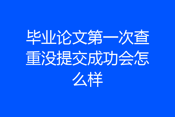 毕业论文第一次查重没提交成功会怎么样