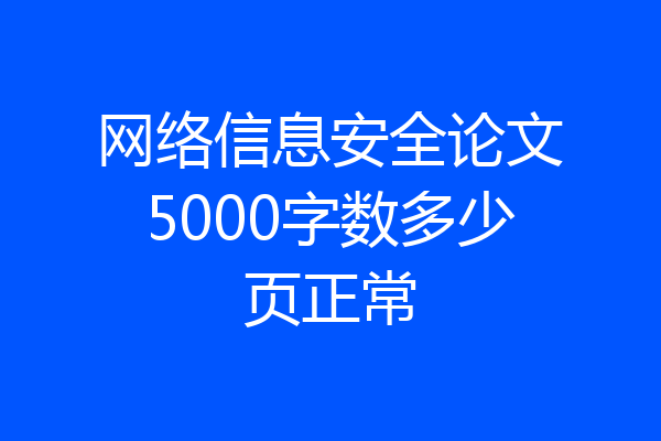 网络信息安全论文5000字数多少页正常