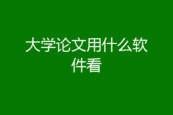 大学论文用什么软件看