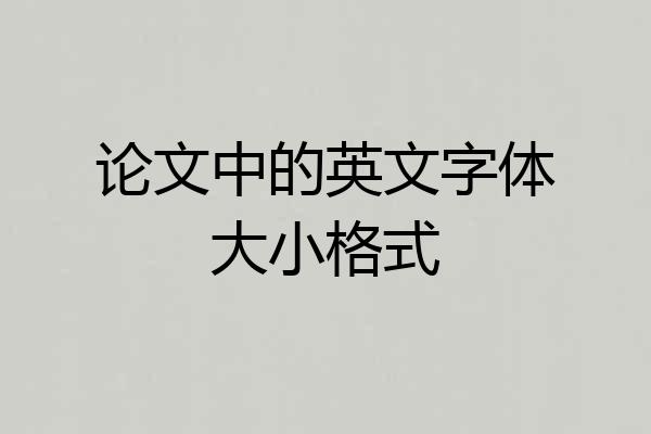 论文中的英文字体大小格式