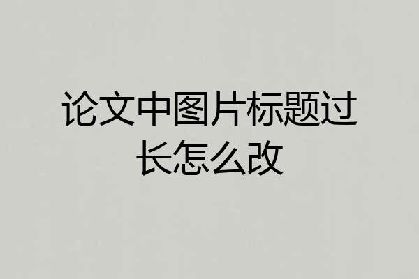 论文中图片标题过长怎么改