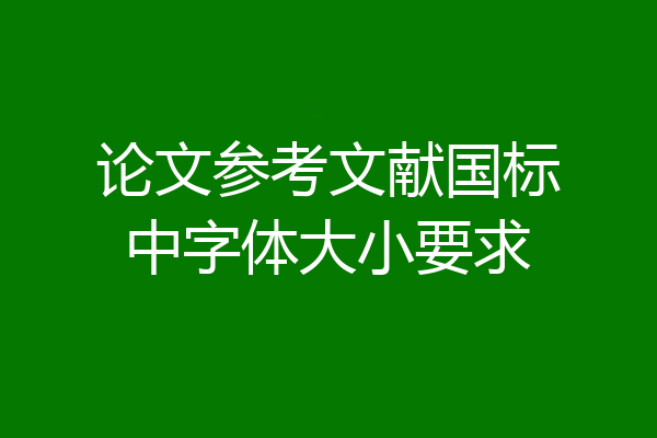 论文参考文献国标中字体大小要求